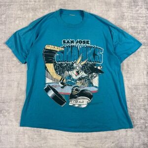 San Jose Sharks Shirt Mens XL Teal Vintage 1993 Bugs Bunny Single Stitch NHL